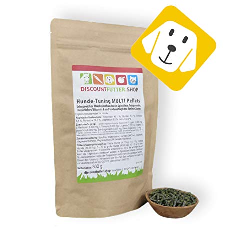 Hunde-Tuning Multi Pellets (300g) Muskelaufbau mit hochwertigen Aminosäuren, Spirulina, Zink, Selen und Magnesium von DISCOUNTFUTTER.SHOP