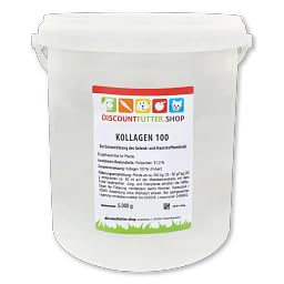 discountfutter.shop - Kollagen 100 Pulver für Pferde | 100% reines Kollagenhydrolysat | Unterstützt Gelenkknorpel, Sehnen & Bänder | Vorbeugung von Arthrose | Höchste Reinheit (5 kg Eimer) von discountfutter.shop
