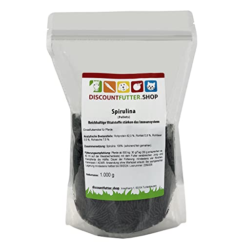discountfutter.shop - Spirulina (1 kg - Pellet) -Die Poweralge - Vitalität und Jede Menge Kraft für die Pferde. von discountfutter.shop