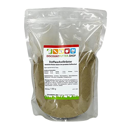 Stoffwechselkräuter (100% Natur - 1, 5 kg) - Regen sie den Leber-, Nieren- und Entgiftungsstoffwechsel des Pferdes an. von discountfutter.shop