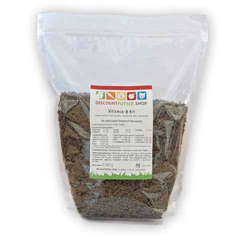discountfutter.shop Vitamin B Kit I für Pferde (Pellet) I reichhaltig an B-Vitaminen + Biotin I Pferdefutter für harmonische Verdauung, Starkes Immunsystem (3 kg) von discountfutter.shop