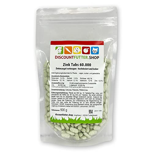 discountfutter.shop - Zink Tabs 60.000 | hoch dosiert Pferde | 600 Stück I mit organischem Zink | frei von Getreide und Zuckerzusatz | 1 Tab = 50 mg Zink discountfutter.shop - Zink Tabs 60.000 | hoch dosiert Pferde | 600 Stück I mit organischem Zink | frei von Getreide und Zuckerzusatz | 1 Tab = 50 mg Zink von DISCOUNTFUTTER.SHOP