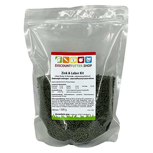 Zink & Leber Kit (1,5 kg, Pellet) - hochbioverfügbares Zink wichtigen Leberkräutern fürs Pferd. von discountfutter.shop