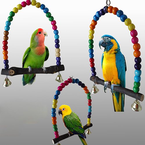 display08 Vogelspielzeug für Papageien, Schaukelkäfig, Rahmen für Nymphensittiche, Wellensittiche, Hängematte von display08