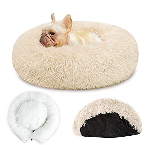 diyfixlcd Beruhigendes Hundebett mit abnehmbarem Bezug, warmes Donut-Katzen-Hundebett, weiches Plüschkissen mit gemütlichem Schwamm, rutschfeste Unterseite, für kleine, mittelgroße Haustiere, zum diyfixlcd Beruhigendes Hundebett mit abnehmbarem Bezug, warmes Donut-Katzen-Hundebett, weiches Plüschkissen mit gemütlichem Schwamm, rutschfeste Unterseite, für kleine, mittelgroße Haustiere, zum von diyfixlcd