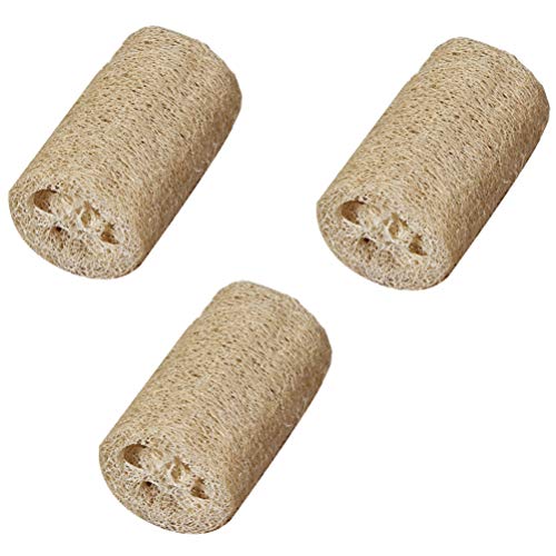 diyfixlcd Bunny Chew Toys 3Pcs Hamster Chew Toys Natural Luffa Hamster Gnawing Treats Teeth Grinding Toys for Rat Guinea Pig Chinchilla 10CM Rabbit Toys Luffa von diyfixlcd