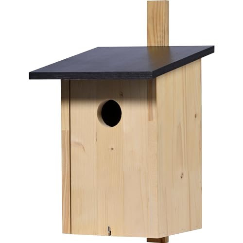 dobar® Klassischer Nistkasten für Stare und Spechte - Vogelbrutkasten zum Aufhängen - 22 x 25 x 32 cm - Natur von dobar