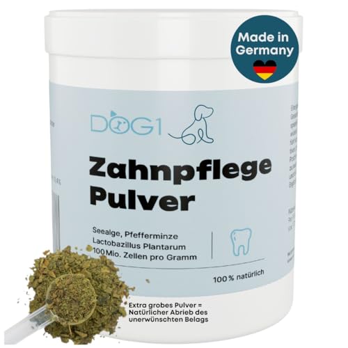 dog1 Zahnpflege Pulver für Hunde I Mittel gegen Zahnstein Hund - Natürliche besonders effektive Zahnreinigung bei gelben Zähnen, Mundgeruch und Plaque (200 g) dog1 Zahnpflege Pulver für Hunde I Mittel gegen Zahnstein Hund - Natürliche besonders effektive Zahnreinigung bei gelben Zähnen, Mundgeruch und Plaque (200 g) von dog1