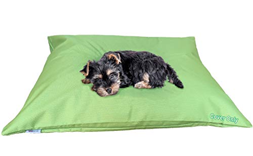 Do It Yourself DIY Haustierbett-Kissen, wasserdichter Bezug für Hunde oder Katzen, Größe M, 94 x 73 cm, lebendige grüne Farbe, nur Bezug von dogbed4less
