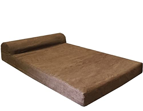 Dogbed4less Haustierbett für Kopfstütze, Mikro-Wildleder, nur Ersatzbezug, Jumbo-Größe, 140 x 119 x 10 cm, Braun von dogbed4less