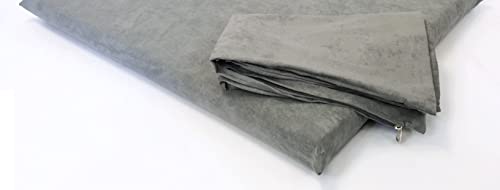 Luxus Komfort Hundebett zum Selbermachen Externe und interne wasserdichte Bezüge für kleine und große Hunde - NUR Bezüge (47 x 29 Zoll, Wildleder - Grau) von dogbed4less
