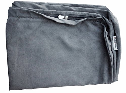 dogbed4less Wildleder-Bettbezug für kleine mittelgroÃŸe bis groÃŸe Jumbo-Hundebetten, in 7 GröÃŸen erhältlich, nur bezug, 40X35X4 Inches XL, grau von dogbed4less