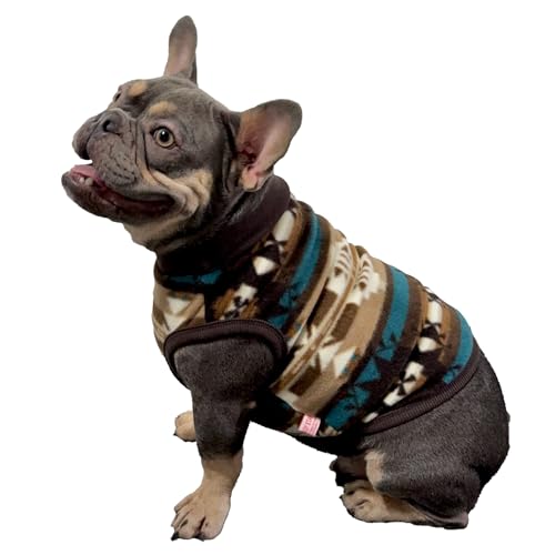 D DOGGY STAR Kleidung für Hunde, französische Bulldogge, Nordischer Polarfleece, Pullover, Herbst, Winter und Frühjahr (L, B, Braun, Nordic) von doggystar