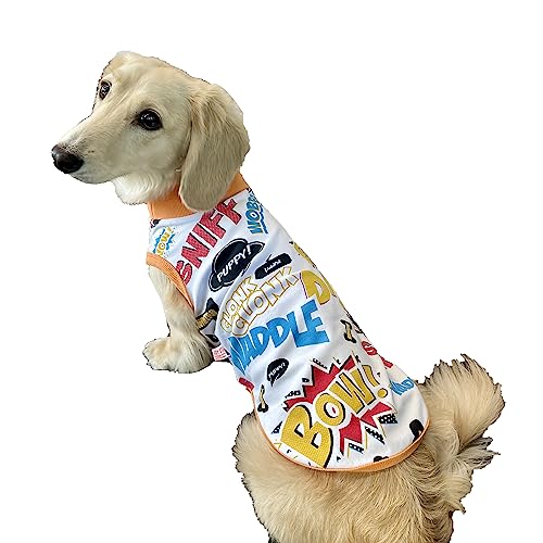 D Doggy Star Dackel Kleidung für Hunde Mini und Erwachsene T-Shirt (L, Comic White) von doggystar