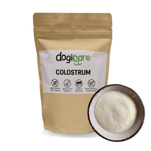 dogicare Colostrum Hund & Katze - 100% reines Colostrum Pulver - Kolostrum Extrakt unterstützt Abwehrkräfte & Magen-Darm-Trakt - Immunglobuline, Mineralien, Vitamine für Hunde & Katzen von dogicare