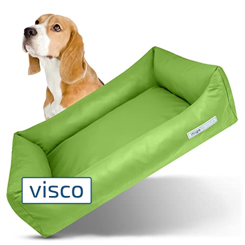 dogsfavorite Hunde-Bett mit Visco-Kissen - waschbares Hundekörbchen - hochwertiges Hundesofa - gelenkschonendes Hundekissen - robuste Hundematte - Limette - Gr. XL - 130 x 95 cm von dogsfavorite