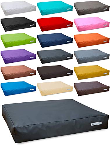 dogsfavorite Hundebett Big Pad aus Kunstleder Hundekissen Hundesofa Hundebetten 100 x 80 cm L dunkelgrau von dogsfavorite