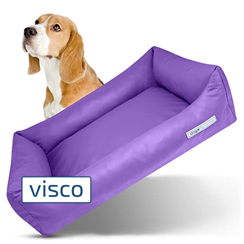 dogsfavorite Hunde-Bett mit Visco-Kissen - waschbares Hundekörbchen - hochwertiges Hundesofa - gelenkschonendes Hundekissen - robuste Hundematte - lila - Gr. XL - 130 x 95 cm von dogsfavorite