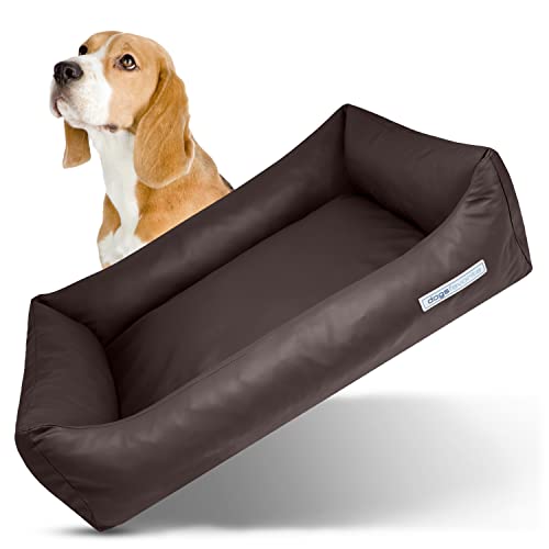 dogsfavorite Hunde-Bett - waschbares Hundekörbchen - hochwertiges Hundesofa - gelenkschonendes Hundekissen - robuste Hundematte - Hundekorb - Dunkelbraun Mocca - Gr. S 80 x 60 cm von dogsfavorite