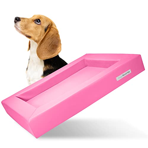 dogsfavorite Hunde-Bett - waschbares Hundekörbchen - hochwertiges Hundesofa - gelenkschonendes Hundekissen - robuste Hundematte - Hundekorb - Gr. L 110 x 90cm - pink von dogsfavorite