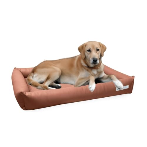 dogsfavorite Hundebett Starter aus Kunstleder Cognac Gr. M 100 x 75cm Hundekissen Hundesofa Hundebetten von dogsfavorite