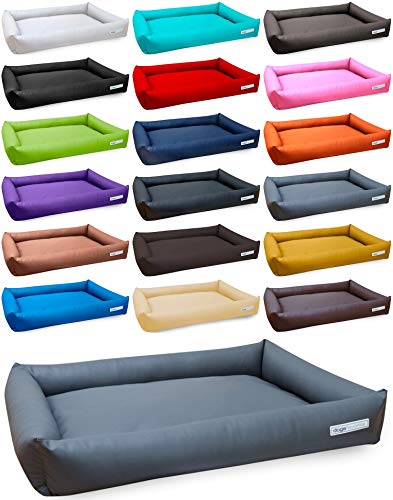 dogsfavorite Hundebett Starter aus Kunstleder grau Gr. XL 120 x 90cm Hundekissen Hundesofa Hundebetten von dogsfavorite