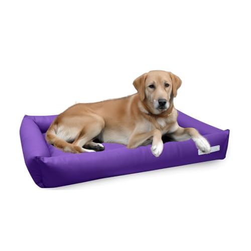 dogsfavorite, Hundebett Starter aus Kunstleder, Hundekissen, Pflegeleicht,110 x 80 cm, lila von dogsfavorite