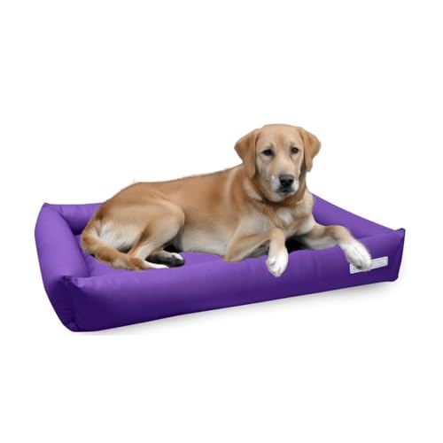 dogsfavorite Hundebett Starter aus Kunstleder lila Gr. L 110 x 80cm Hundekissen Hundesofa Hundebetten von dogsfavorite