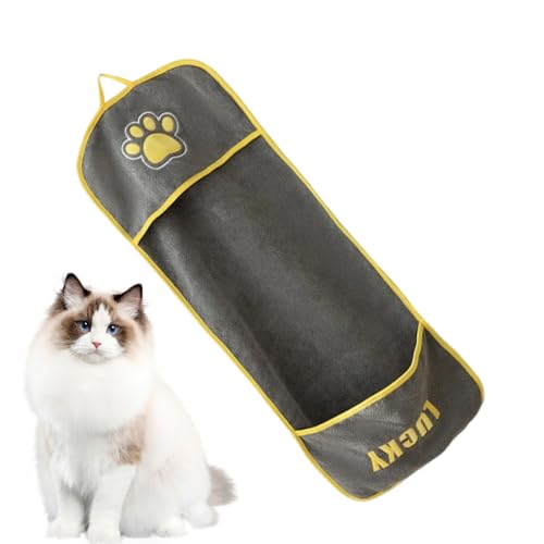 doyandader Handtücher zum Trocknen von Hunden, Hunde- und Katzen-Badetuch mit Eingrifftaschen, Haustier-Duschzubehör für kleine, mittelgroße und große Rassen, Welpen, Katzen, schnell trocknend von doyandader