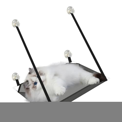 doyandader Katzen-Fensterstange, für den Innenbereich, Katzenhängematte mit Saugnäpfen, hängbares Nest, Haustier-Ruheregal für Wohnzimmer, Balkon, Schlafsaal, Wohnung, Schlafzimmer, Zuhause von doyandader