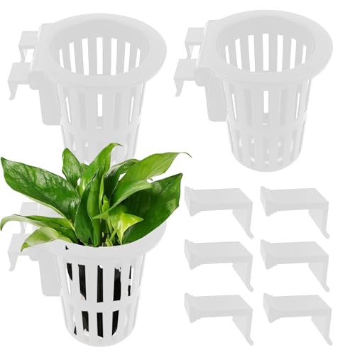 doyandader Teich-Pflanzkörbe, Aquarium-Pflanzgefäß mit Haken und Saugnapf, Wasserzubehör für Innen-Terrarium, Paludarium, Teichanbau, Gartenarbeit von doyandader