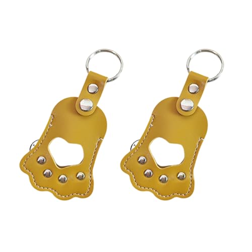 drburpily 2 Tierhaar Aufbewahrungsketten, Pfotenförmige Schlüsselanhänger, Schlüsselanhänger als Haustier Gedenkgeschenk, Material, weich und zum Sammeln von Katzen, Ingwergelb von drburpily
