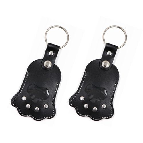 drburpily 2 Tierhaar Aufbewahrungsketten, Pfotenförmige Schlüsselanhänger, Schlüsselanhänger als Haustier Gedenkgeschenk, Material, weich und zum Sammeln von Katzen, Schwarz von drburpily