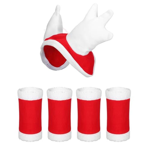 drburpily Festliche Pferdehüllen für besondere Anlässe, Weihnachtspferdeparty, Kostümzubehör, Hut und Beinwickel Set aus Polyester, Typ+2 von drburpily