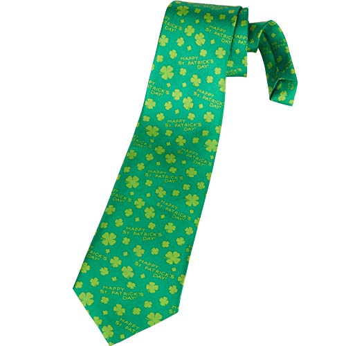 dressforfun 302559 - St. Patrick's Day Krawatte mit Schriftzug und Kleeblättern, Krawatte in Dunkelgrün von dressforfun