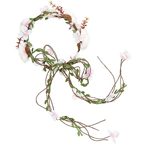 dressforfun 302792 Blumen Stirnband Haarband Blumenkranz, größenverstellbar, für Hochzeit oder Trachten Party, lila weiß von dressforfun
