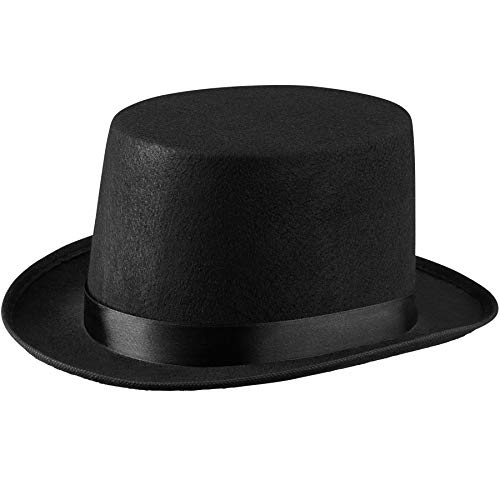 dressforfun 303997 Zylinder Hut für Erwachsene, klassischer Zylinderhut mit Satinband, Hutgröße 56, schwarz, ideal für Zauberer, Steampunk, Gentlemen, Karneval, Fasching von dressforfun