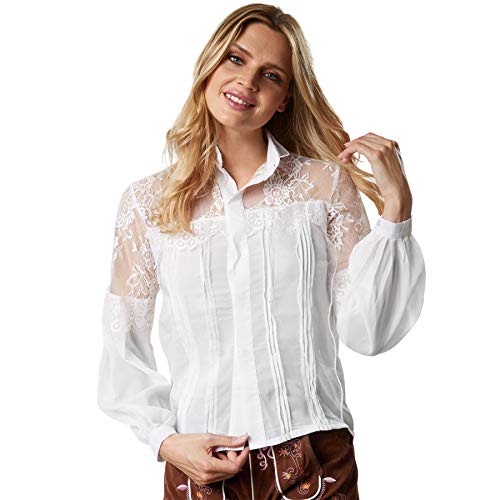dressforfun Dirndl Bluse Damen, Dirndlbluse weiß, Trachtenbluse Damen, Dirndlbluse Langarm, Mode für Damen, Dirndlbluse Spitze, Damen Bluse, Trachtenhemd, Dirndl Bluse transparent - XXL dressforfun Dirndl Bluse Damen, Dirndlbluse weiß, Trachtenbluse Damen, Dirndlbluse Langarm, Mode für Damen, Dirndlbluse Spitze, Damen Bluse, Trachtenhemd, Dirndl Bluse transparent - XXL von dressforfun