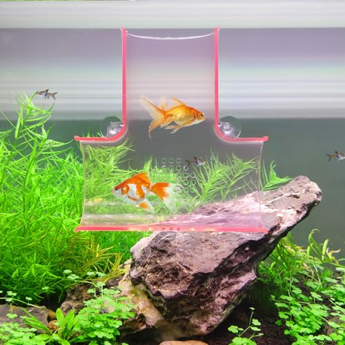 Betta Fischtunnel, Aquarium-Verstecke zum Ausruhen, Spielen, Verstecken oder Dekor, Aquarium-Zubehör, Betta-Höhle, Minimalismus, stabil und sicher (T-Form (durchscheinendes Rosa)) von driamor