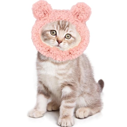 driattie Hundemütze,Katzenkostüm Bärenmütze - Atmungsaktive braune Haustiermütze, Kopfbedeckung, warme Wintermütze für Katzen, kleine mittelgroße Welpen, Haustiere von driattie
