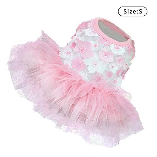 dsbdrki Hundekleid Hund Pfirsich Blumenrock Haustier Party Sommer Kleidung Welpe Mesh Tutu Kleid S s von dsbdrki