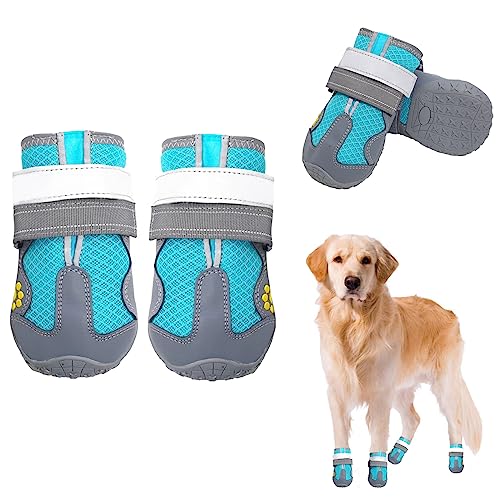 Hundeschuhe für große Hunde, mittelgroße Hunde und Pfotenschutz für verschneite Winter, heiße Sommerstraßen, wasserdichte Regentage, Spaziergänge im Freien und rutschfeste harte Oberflächen für den von dtyxpet