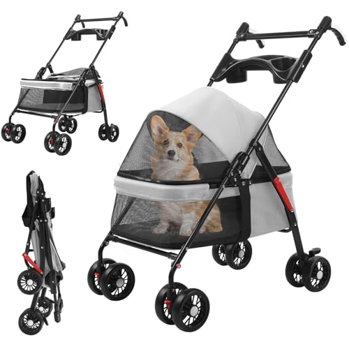 dutwirtz 4-Rad-Haustier Kinderwagen Klapparchitektur EIN Verstellbarer Griff 22 Pfund Kapazität Atmungsaktives Mesh Sun Shields Tasse Halter für kleine bis Mittler Grau dutwirtz 4-Rad-Haustier Kinderwagen Klapparchitektur EIN Verstellbarer Griff 22 Pfund Kapazität Atmungsaktives Mesh Sun Shields Tasse Halter für kleine bis Mittler Grau von dutwirtz