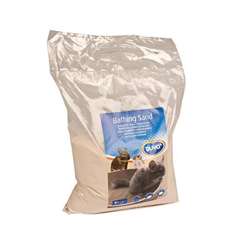 duvoplus, Sandbad 5 kg, natürliche Hautpflege, für Chinchillas und Hamster, reduziert Stress, glänzendes und hygienisches Fell, staubfrei, sehr weicher Sand, 100% natürlich von duvoplus