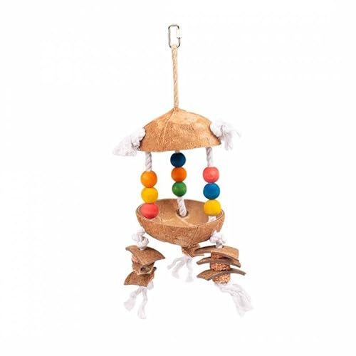 duvoplus, Birdtoy Spielzeug bunt mit Kokos und Würfeln auf Seil, 15 x 15 x 29 cm, Vögel, Vögel von Duvoplus