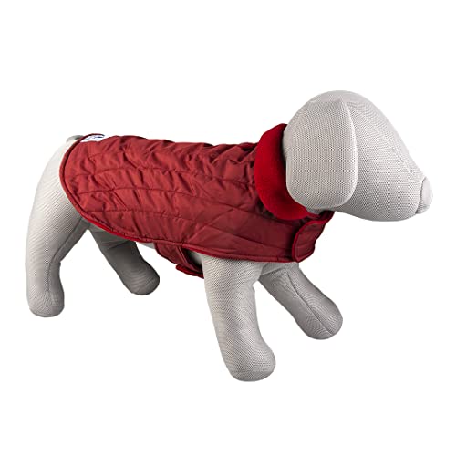 duvoplus, Classy M Hundejacke, 50 cm, Rot, warmes und modisches Design, mit weichem Molton, spritzwassergeschützt, leicht anzuziehen durch Klettbänder von Duvoplus