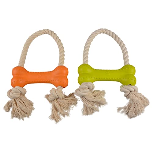 Duvoplus, Eco Gummi Knochen Bambus/Reis + Baumwolle, 30 x 18 x 4,6 cm, Spielzeug, Hund von Duvoplus