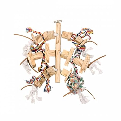 duvoplus, Holz-Aufhänger mit Leder & Seil 45 cm, Vögel, Vögel von Duvoplus