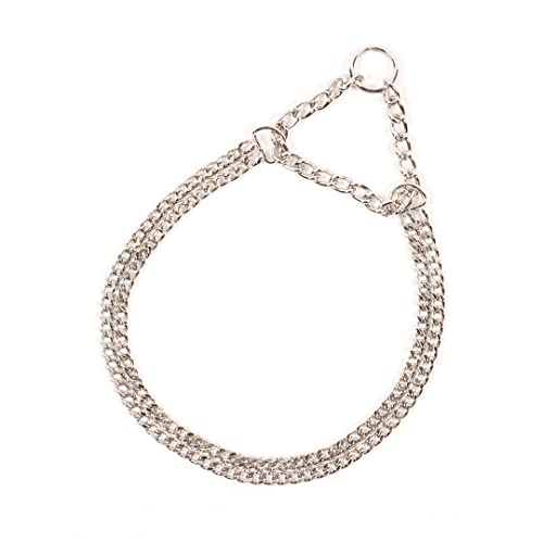 duvoplus, Hundehalsband mit 2 Reihen, verchromt, Größe 60 cm, sehr robust und langlebig, ideal zum Trainieren, für Freizeitaktivitäten von duvoplus