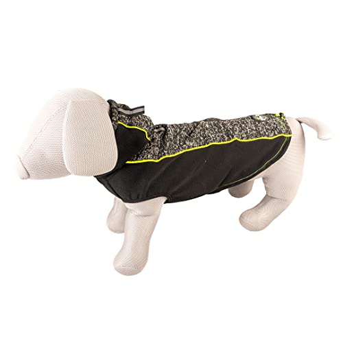 duvoplus, Hundepullover Sporty S – 40 cm schwarz, modisches Design, 100% Polyester, mit Kapuze, sehr leicht anzuziehen Dank Klettband, reflektierende Streifen auf der Rückseite von Duvoplus